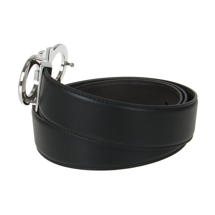 Ferragamo Double Gancini Reversible Leather Belt