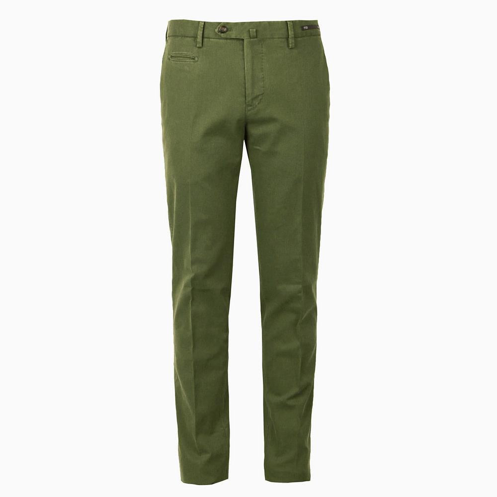PT TORINO Green Super Slim Fit Classic Pants for Men CPDLBL TU53 0460