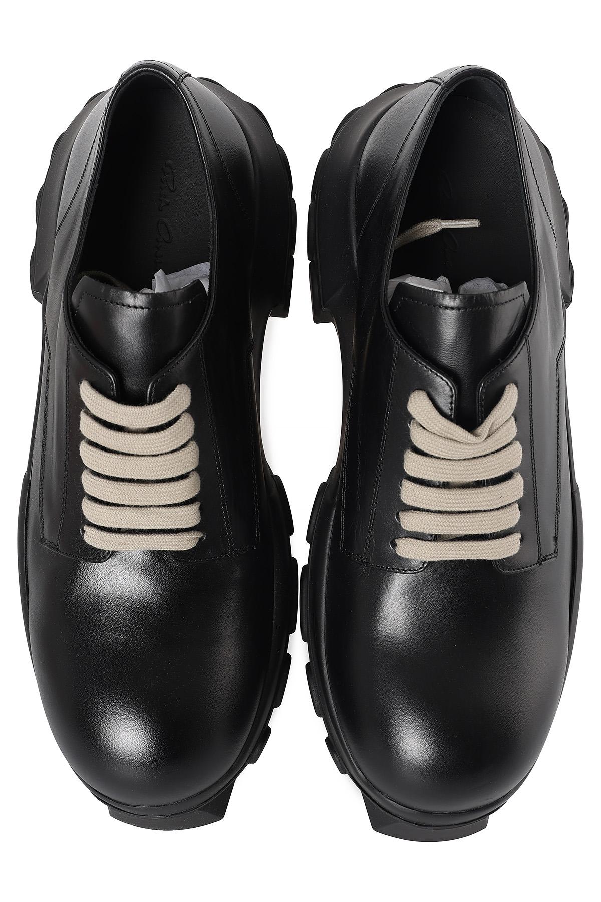 Rick Owens Black Bozo Tractor Lace-Up Derby Shoes RU02D6884 LRI 99