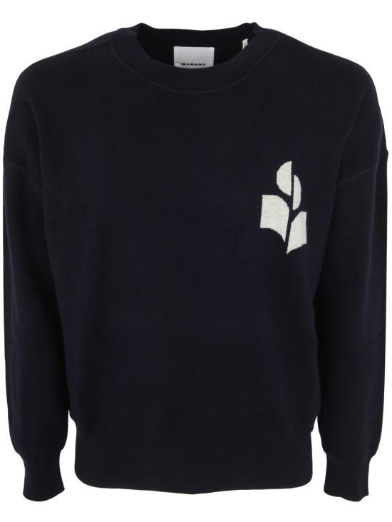 Isabel Marant Midnight Blue Wool Crewneck Knit Sweater for Me PU0051HAA1L04H30MI