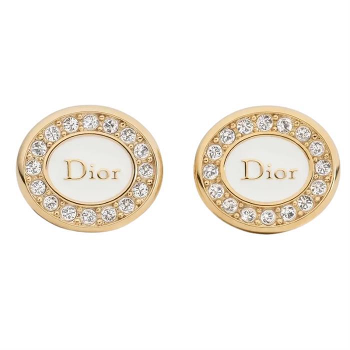 DIOR Core Earrings Gold-Tone Crystal Studs