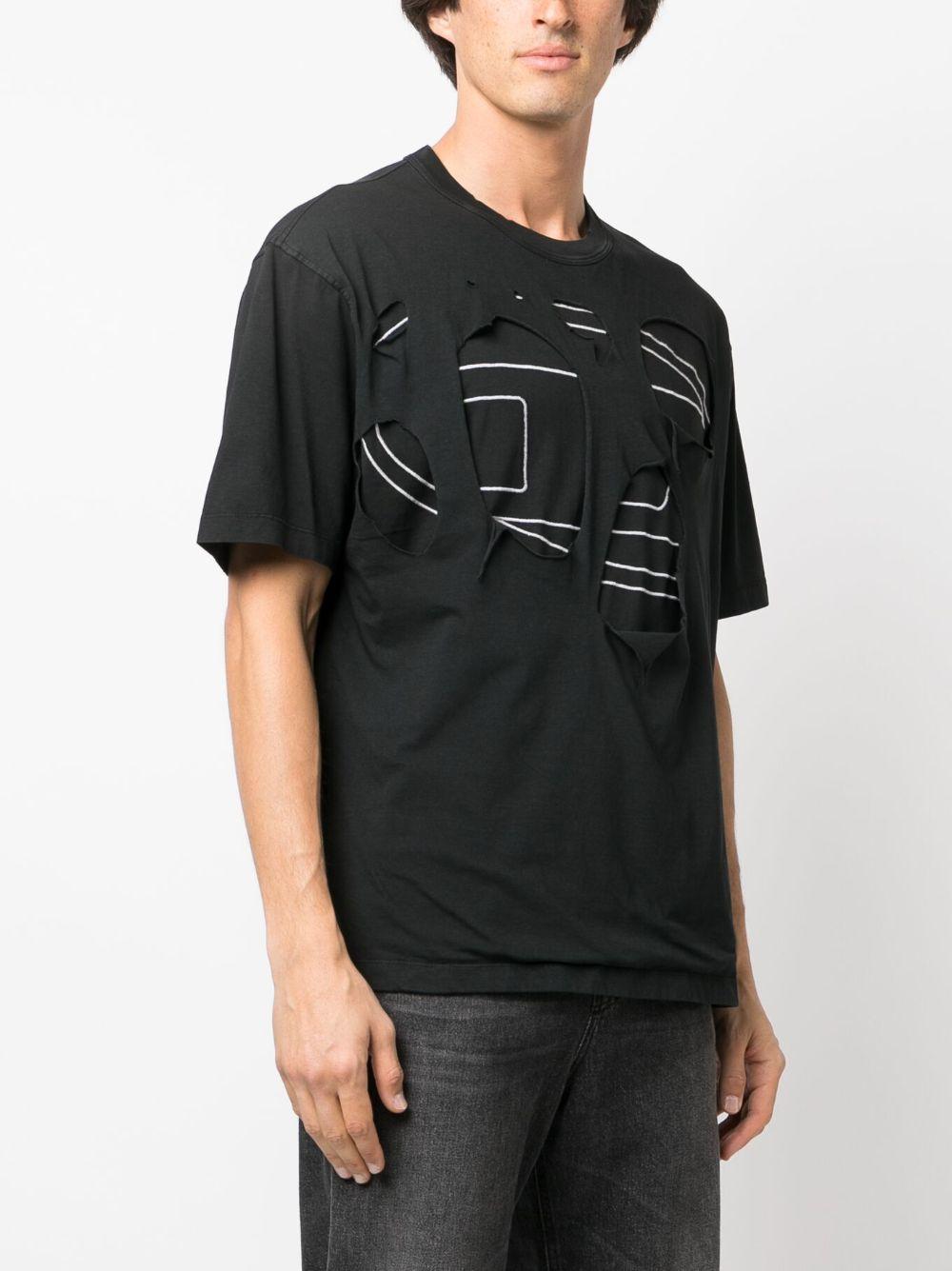 DIESEL Black TSTRAPOVAL Short Sleeve T-Shirt Unisex Cotton
