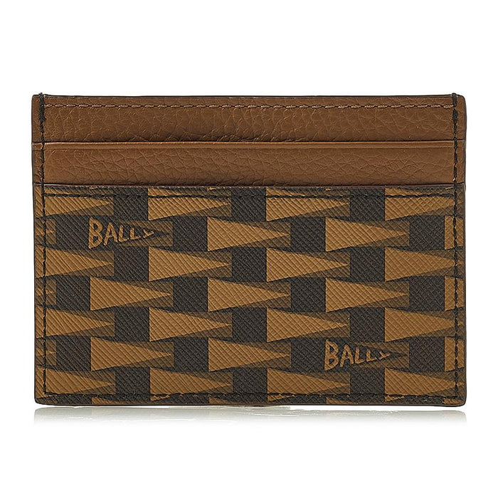 BALLY Logo Print Leather Card Holder for Men PNT C CARD CASE I8D4O