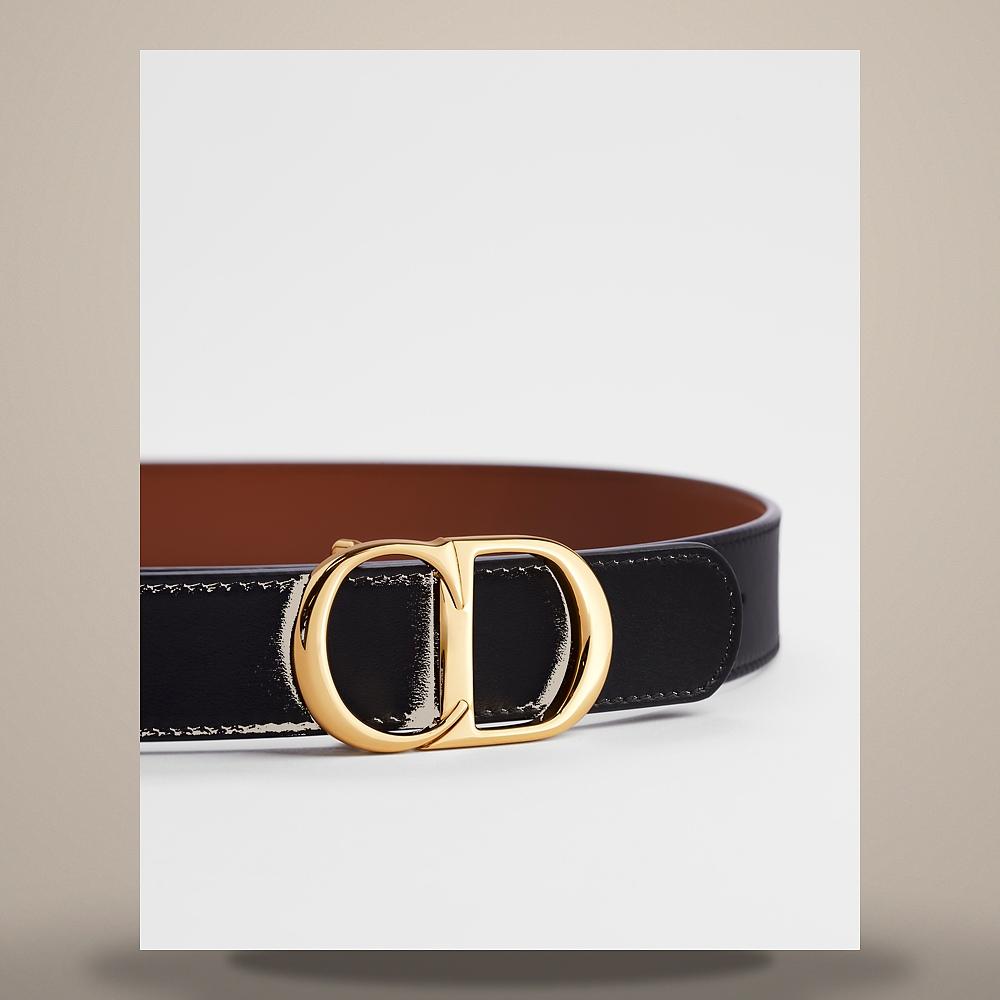 DIOR Reversible CD Icon Belt Black Brown Smooth Calfskin 30mm