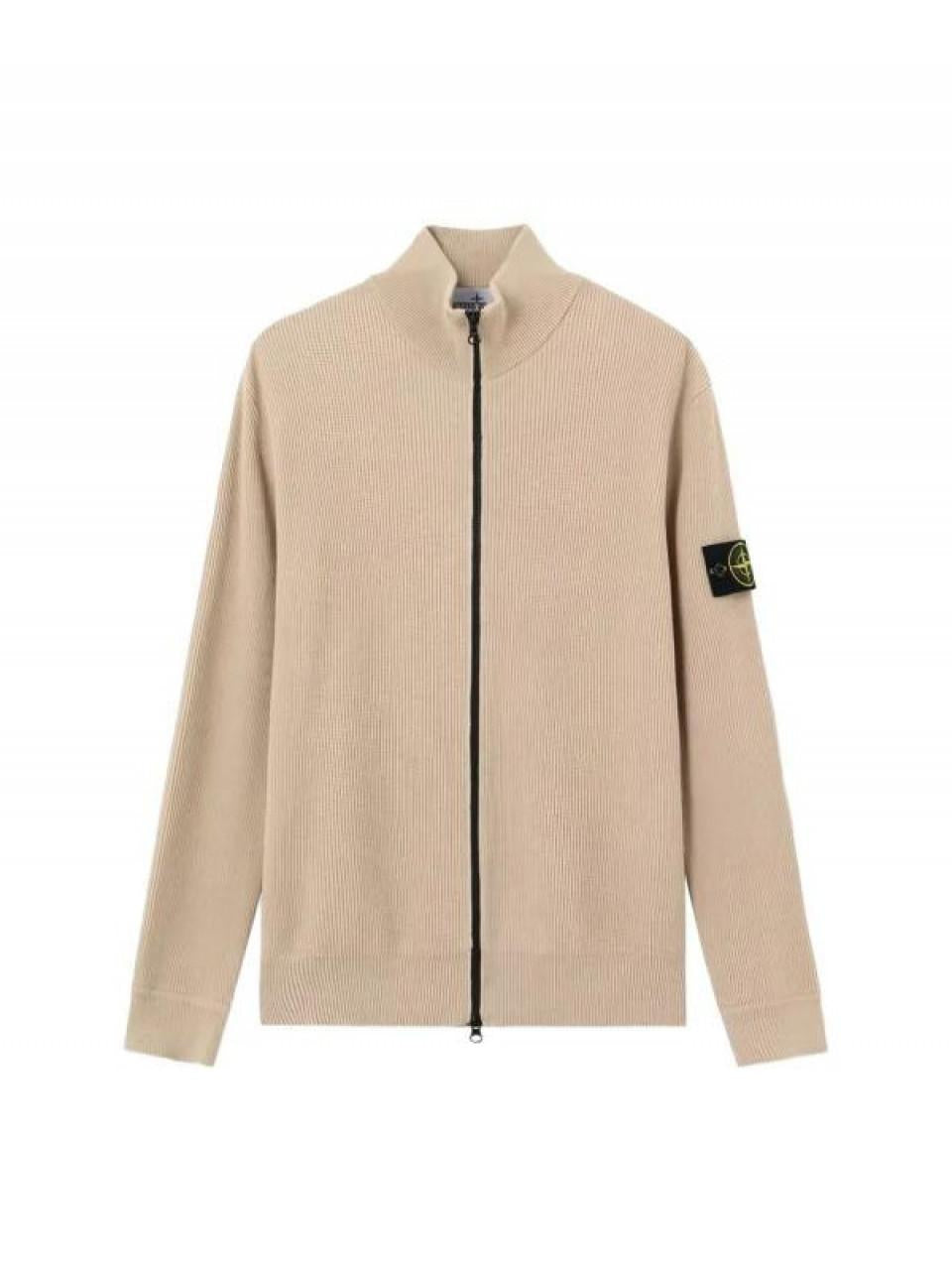 STONE ISLAND Rib Soft Organic Cotton Zip-Up Hoodie Sweater 5100126 S00D8 V0M9A