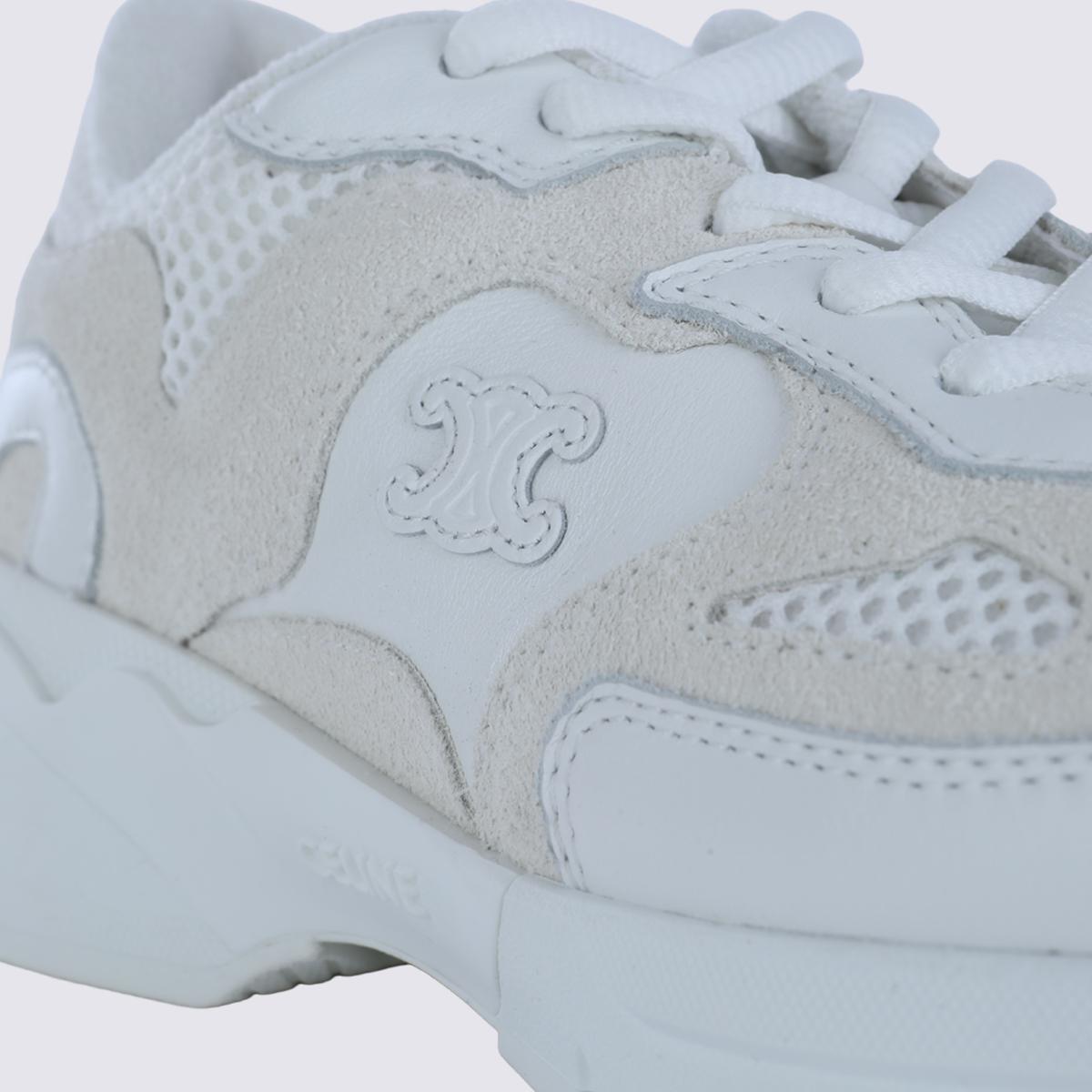 CELINE White Leather Low Top Sneakers