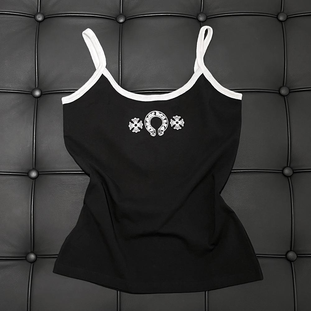 Chrome Hearts Horseshoe Logo Black Tank Top Sleeveless Shirt