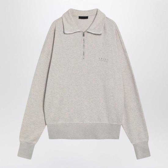 PRADA Long Sleeve Cotton Polo Shirt Zip-Up