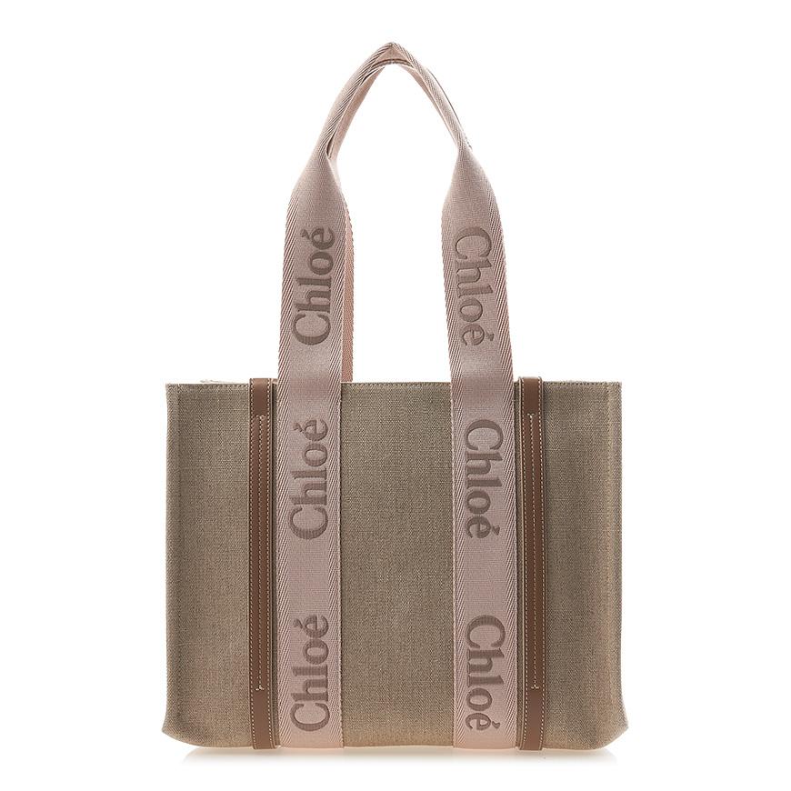 Chloe Linen Woody Tote Bag for Women CHC23AS383L17 26Y