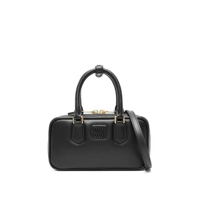 Miu Miu Arcadie Mini Leather Tote Bag Black