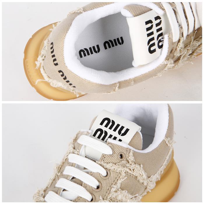 Miu Miu Cotton Denim Low Top Sneakers 5E279E CSL F0044