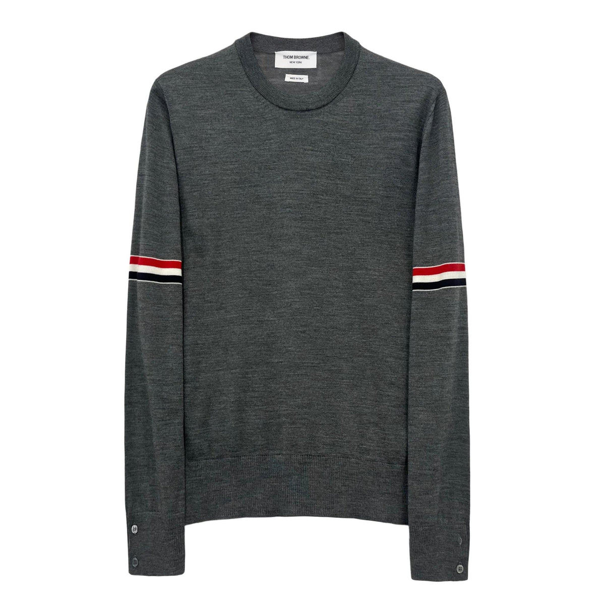 THOM BROWNE Armband Wool Crewneck Knit Sweater MKA412A 035
