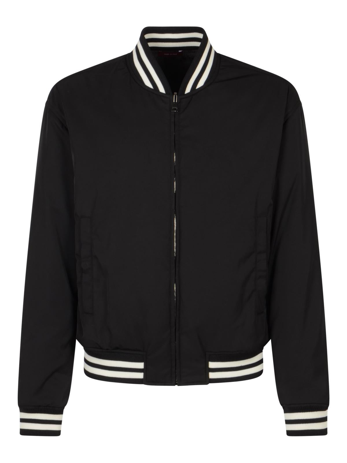GUCCI Black Nylon Bomber Jacket for Men