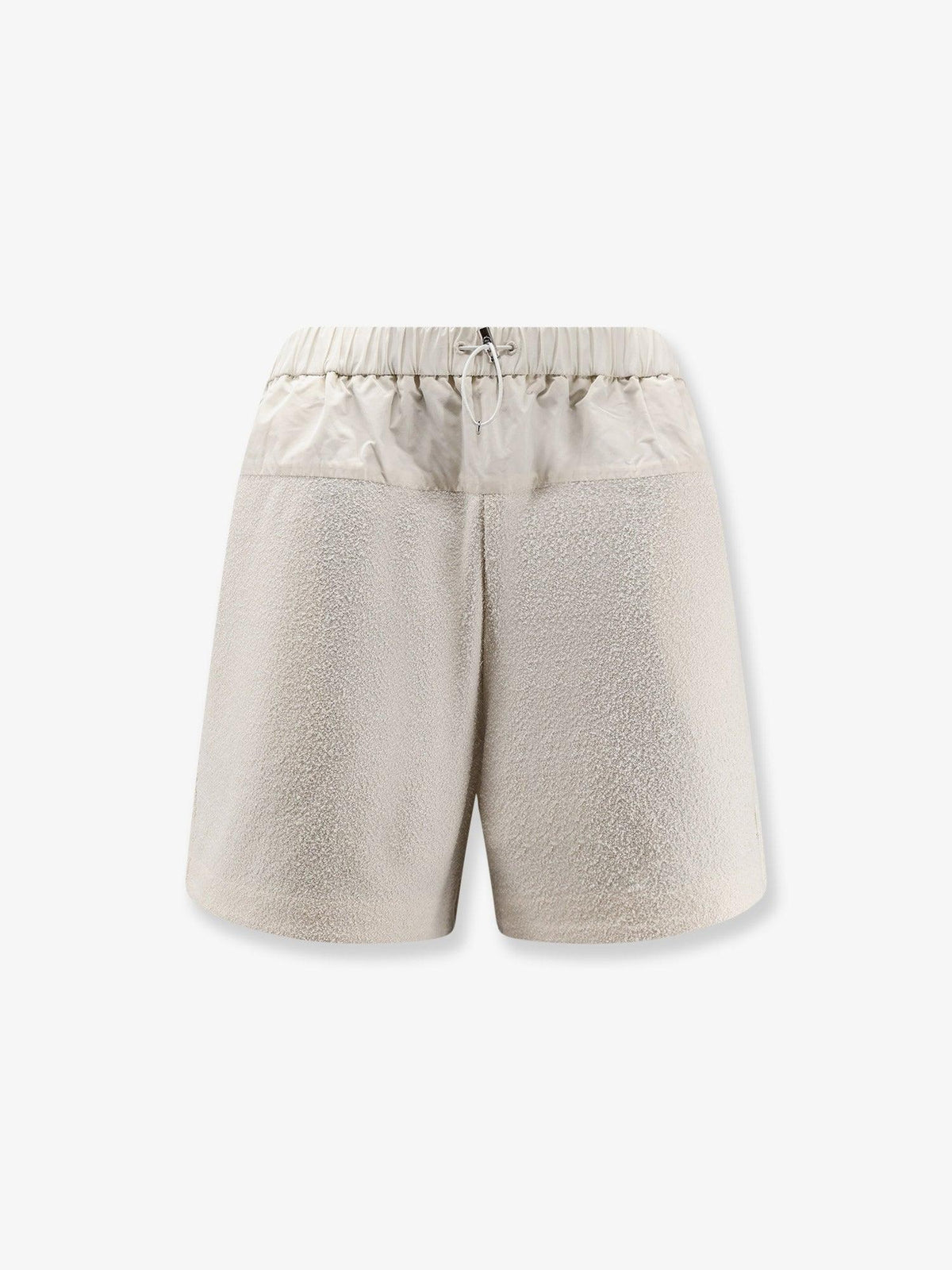 Moncler White Nylon Logo Drawstring Short Shorts