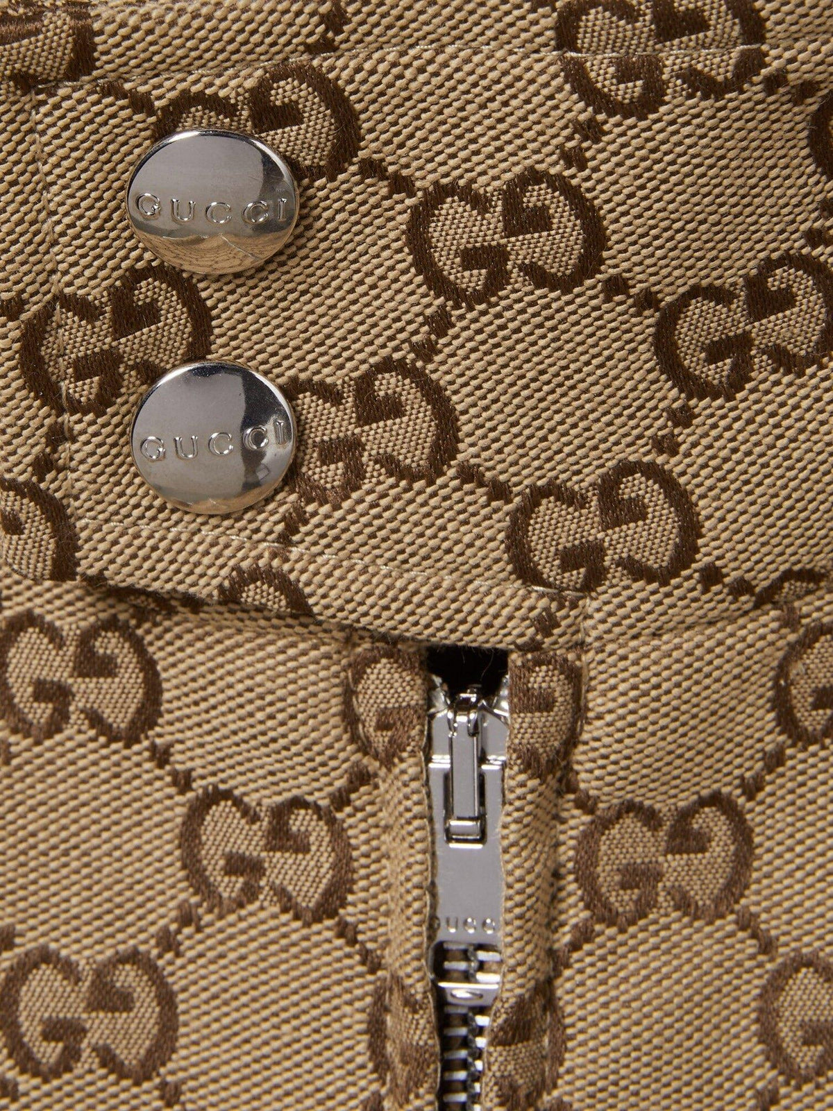 GUCCI Beige Wool Zip-Up Jacket for Men