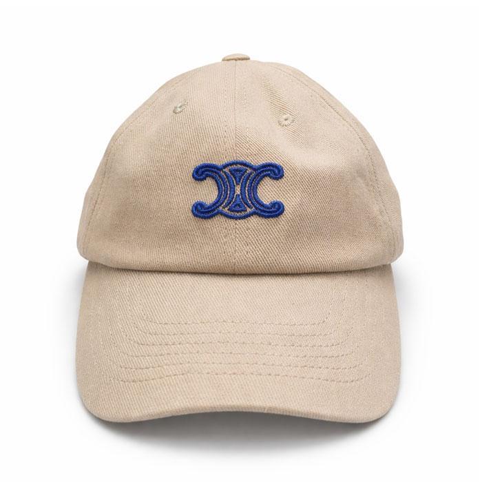 CELINE Triomphe Vivian Cotton Baseball Cap Green