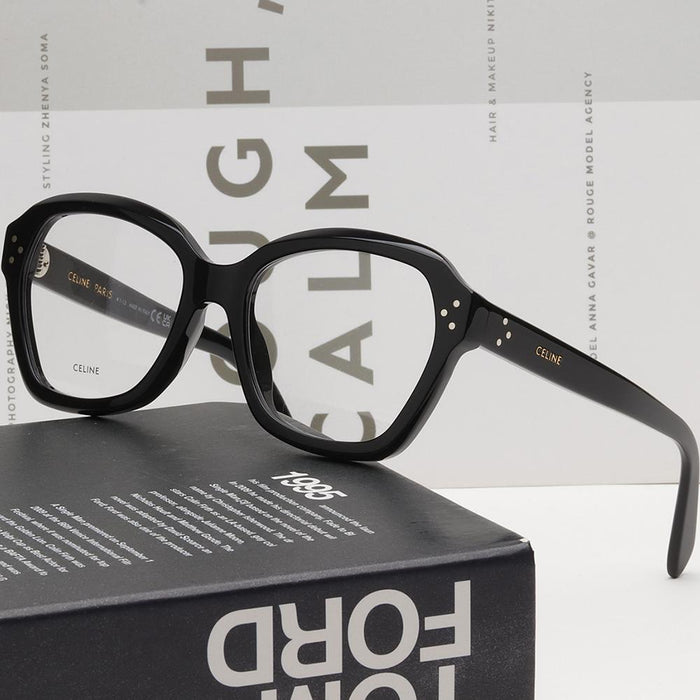 CELINE Black Oversized Square Acetate Eyeglass Frames