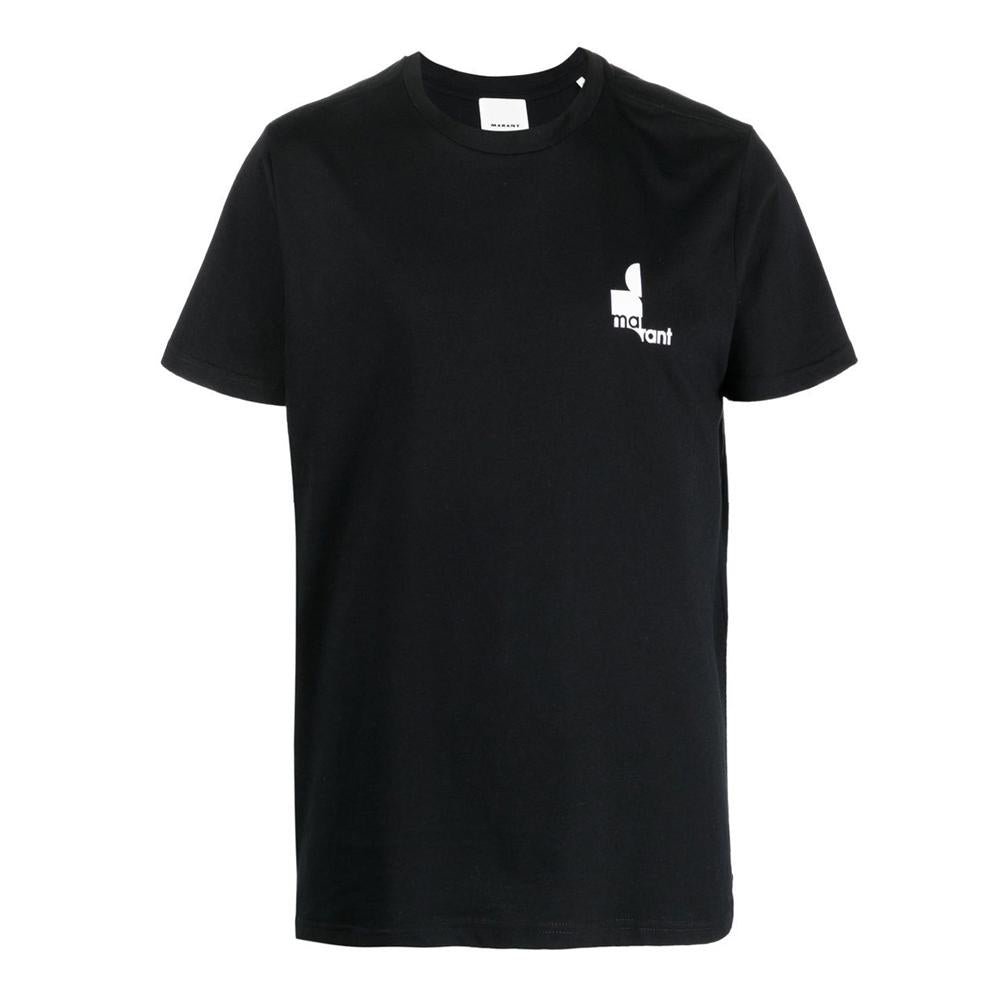 Isabel Marant Black Cotton ZAFFERH Short Sleeve T-Shirt Men