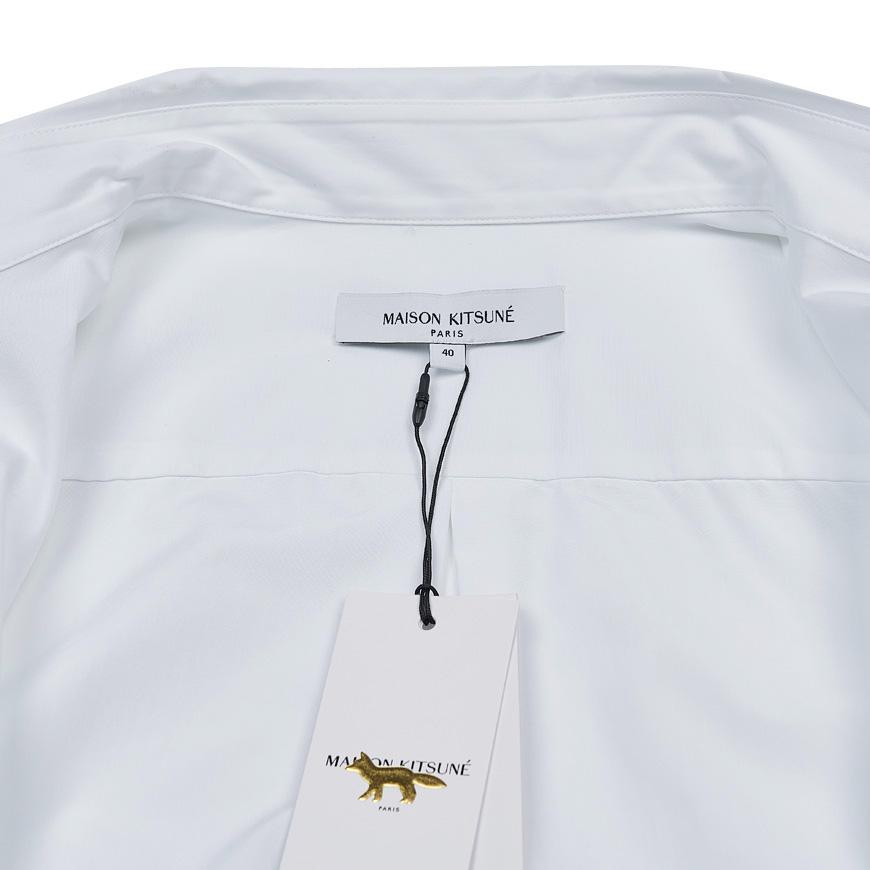 Maison Kitsune Men’s Fox Patch Classic Long Sleeve Shirt MM00409WC0026 P100