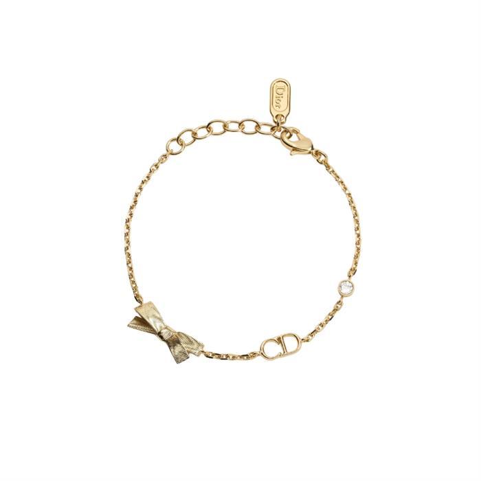 DIOR CD Bow Bracelet Gold-Tone Metal Women’s Jewelry