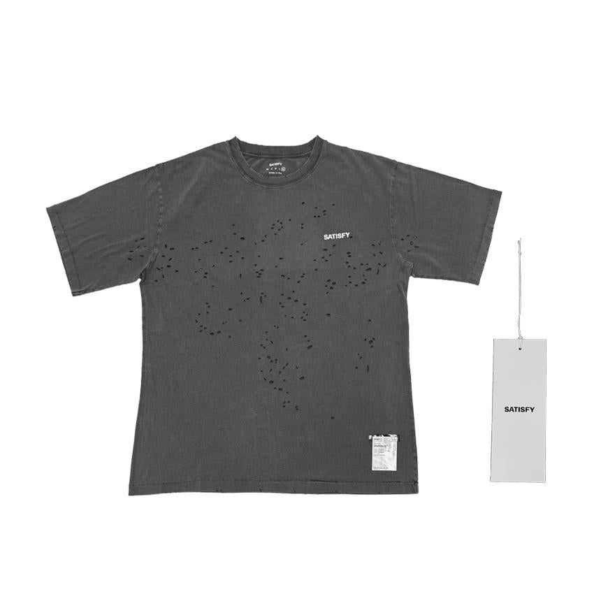 SATISFY Aged Black Moss Check Short Sleeve T-Shirt 11006 AB SAB 00A02