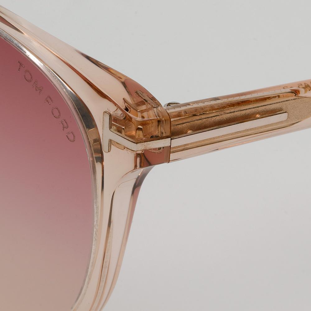 TOM FORD Pink Transparent Acetate Oversized Asian Fit Sunglasses TF1052K 72T