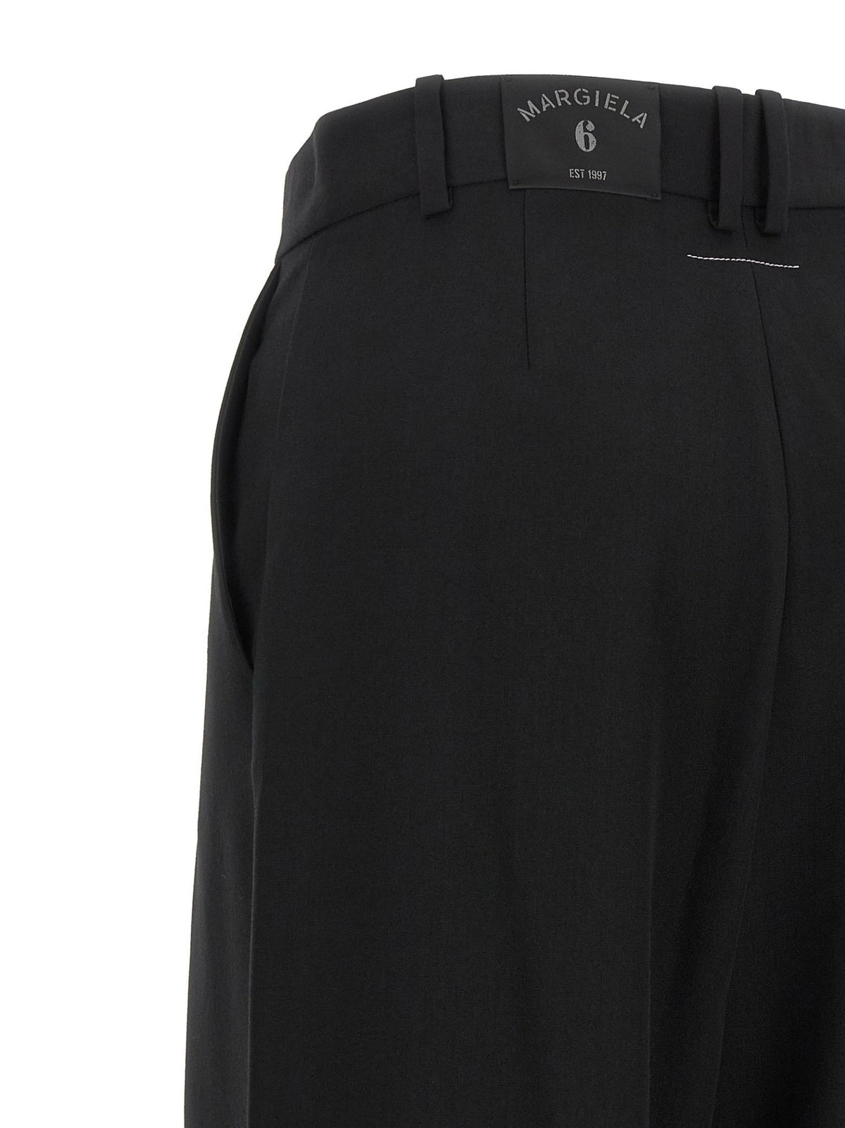 Maison Margiela Black Wool Classic Trousers for Women