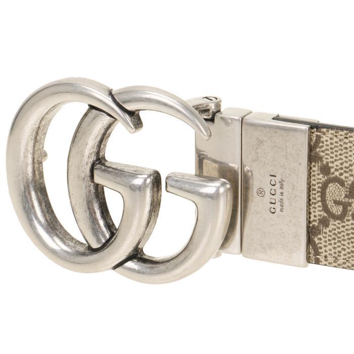 GUCCI GG Marmont Reversible Leather Belt Black/Brown Gold Buckle