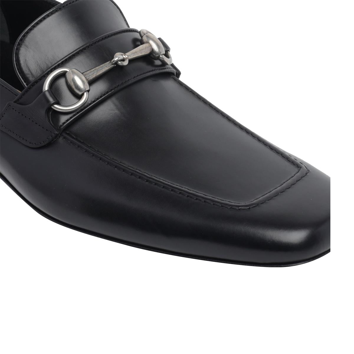 GUCCI Black Leather Loafers