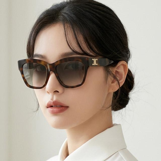 CELINE Triomphe Oversized Acetate Sunglasses Brown Unisex