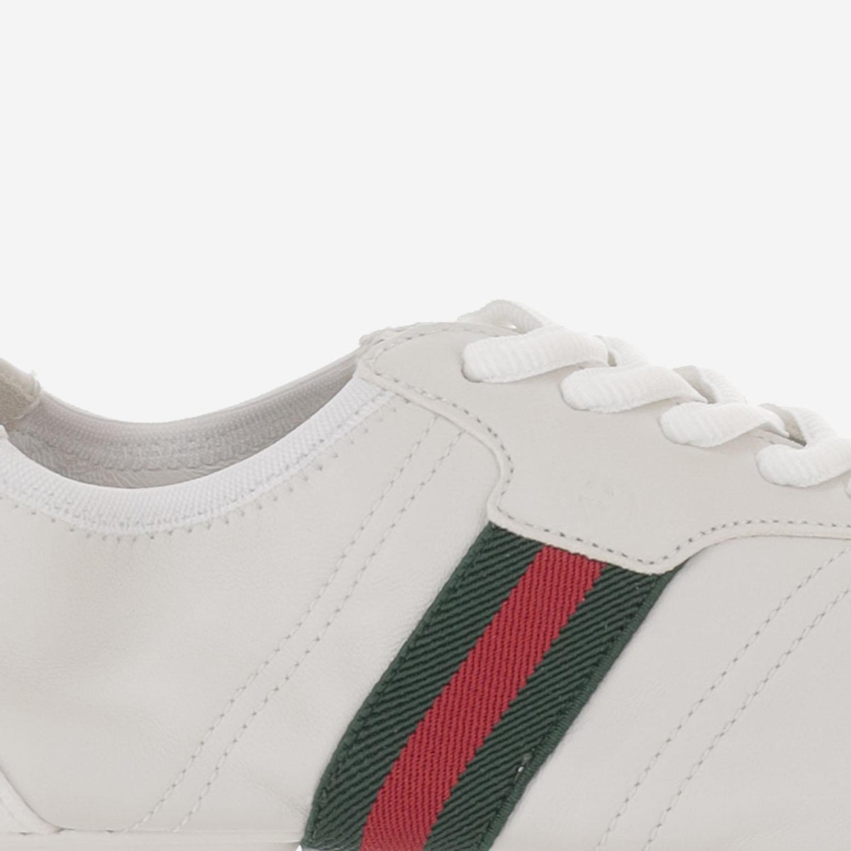 GUCCI White Leather Low Top Sneakers