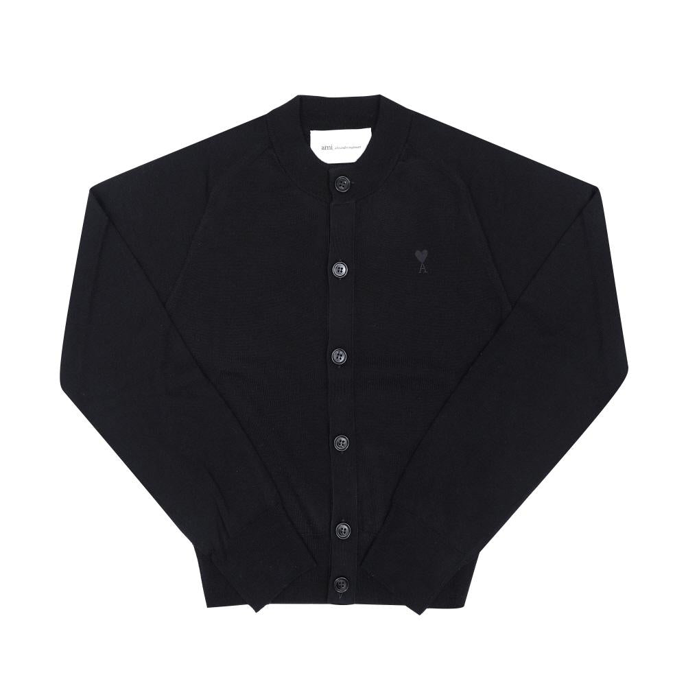 AMI Small Heart Logo Knit Cardigan for Women FKC386 KN0039 0180