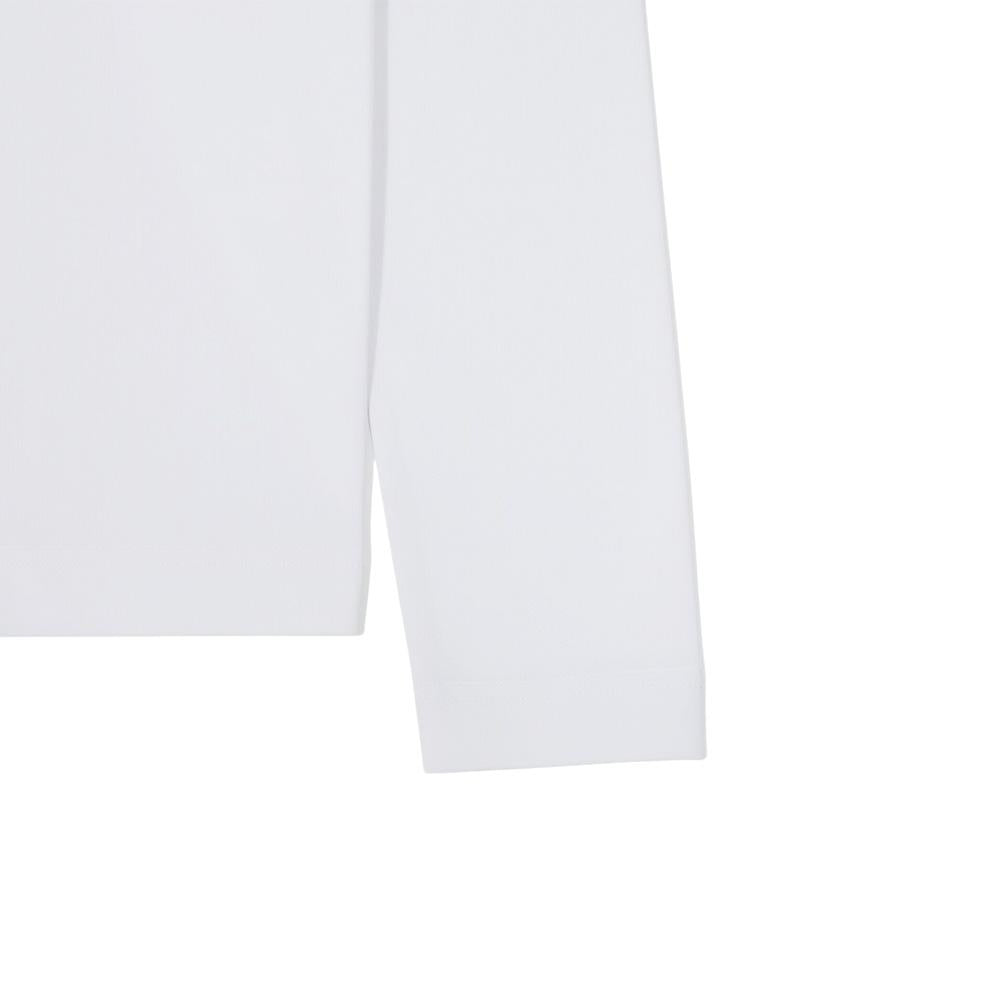 AMI Small Heart Logo Men’s Long Sleeve T-Shirt White Cotton