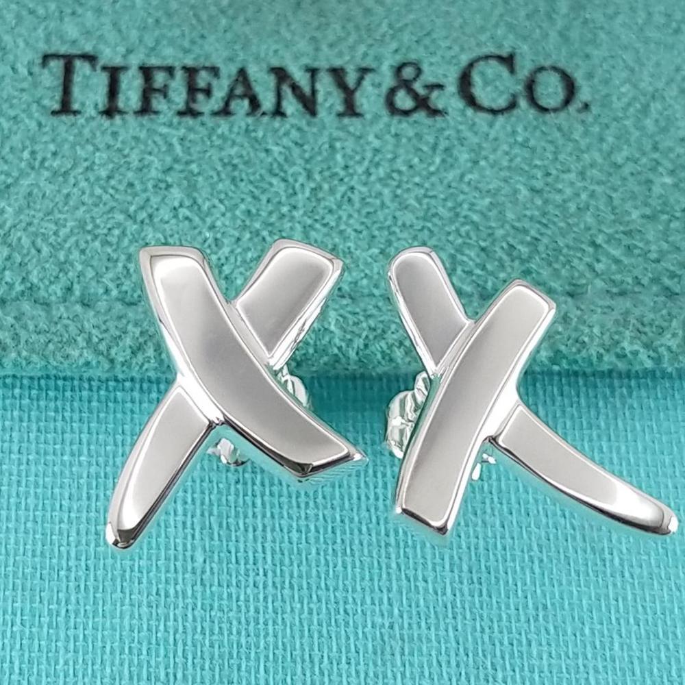 Tiffany & Co 925 Sterling Silver Graffiti X Earrings