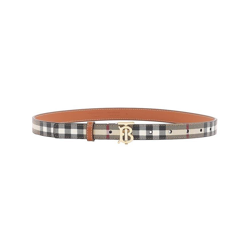 BURBERRY Women’s Thin Check TB Leather Belt