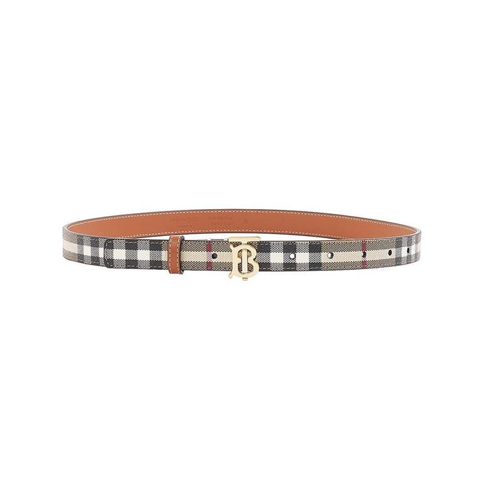 BURBERRY Women’s Thin Check TB Leather Belt