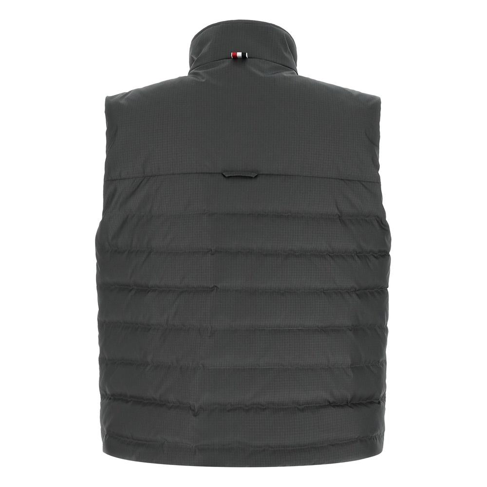 THOM BROWNE 4-Bar Stripe Men’s Puffer Vest Gray
