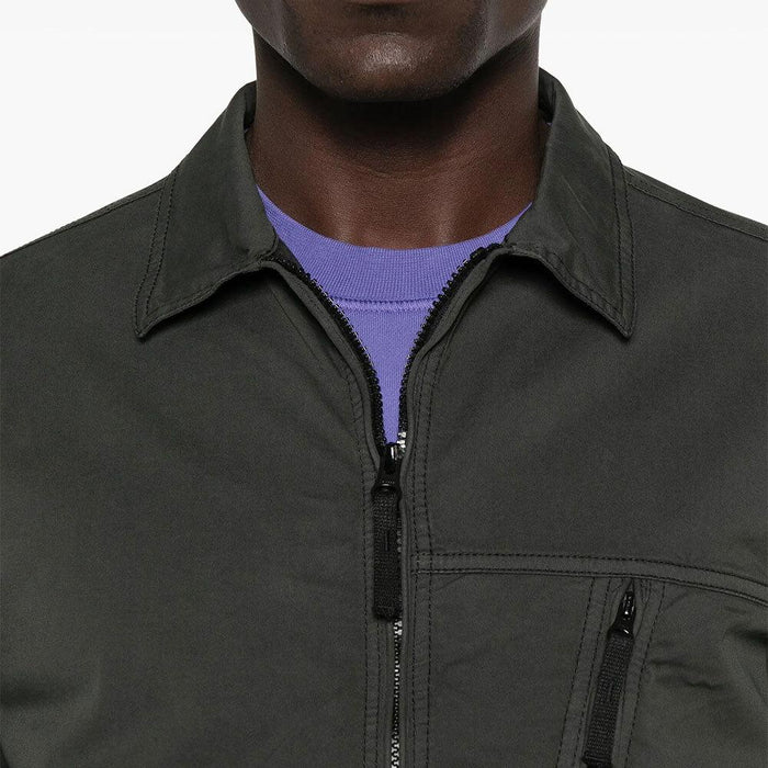 STONE ISLAND Cotton Overshirt Jacket Lead Gray Men’s 1200003