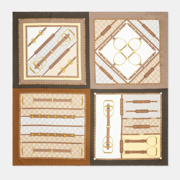 GUCCI Heritage Print Silk Scarf 786222 3G001 2279