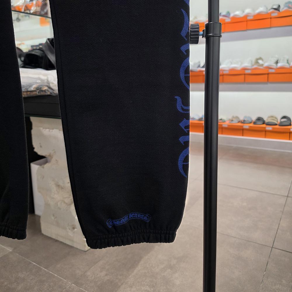 Chrome Hearts Blue Horseshoe Logo Slit Elastic Waist Sweatpants Men