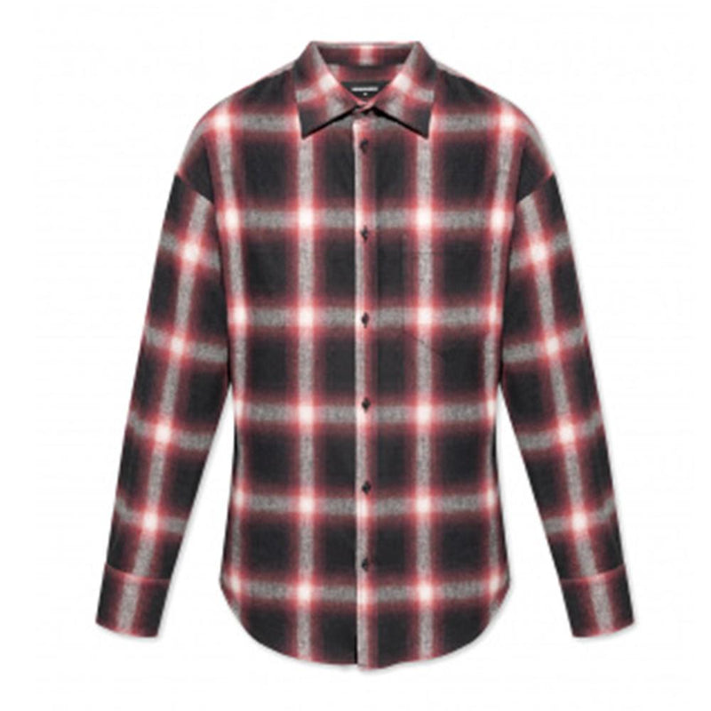 Dsquared2 Red Check Cotton Flannel Easy Dean Shirt