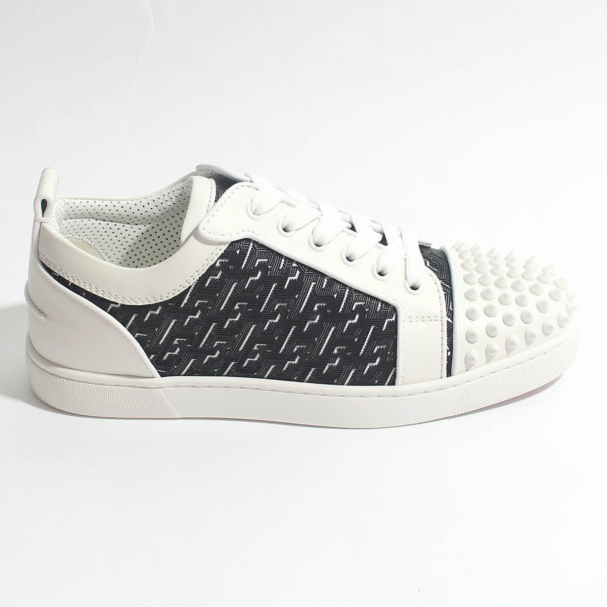 Christian Louboutin Junior Spike Low-Top Sneakers White/Black