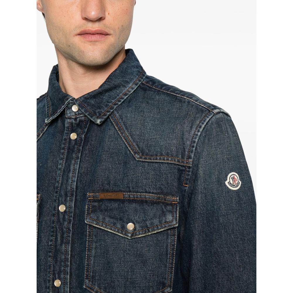 Moncler Men’s Long Sleeve Shirt Navy Cotton Button-Down