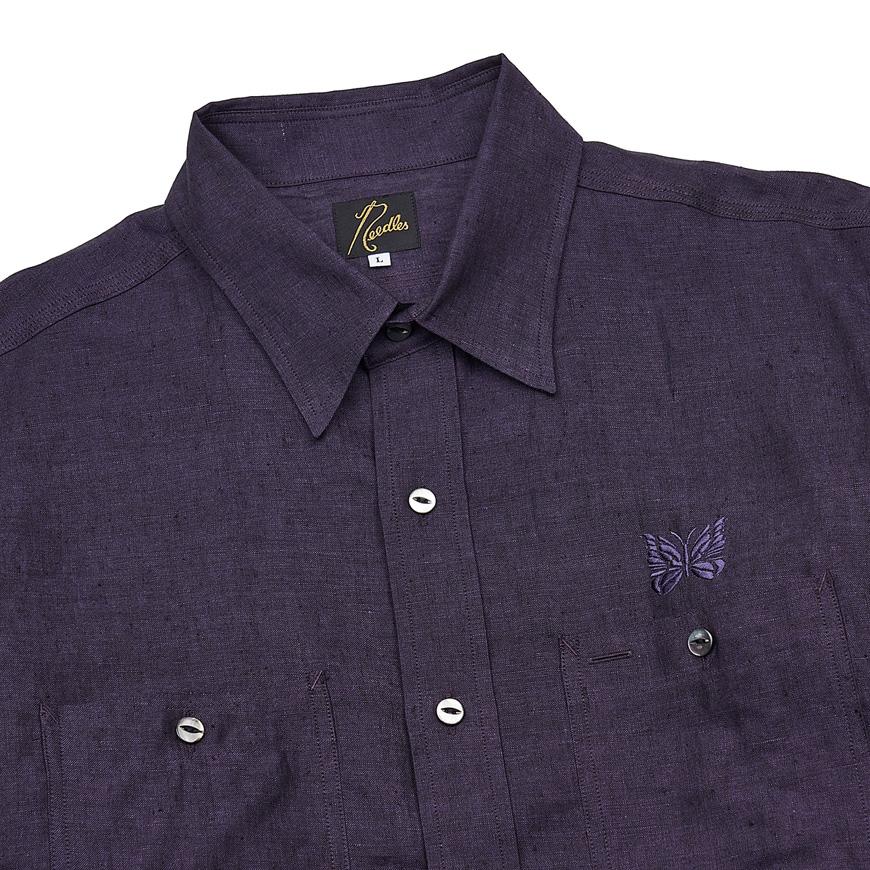 NEEDLES Men’s Chambray Work Shirt Long Sleeve QV291B PURPLE