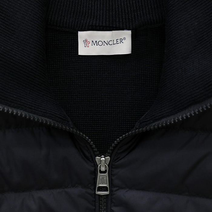 Moncler Wool Knit Down Cardigan Jacket Black Men