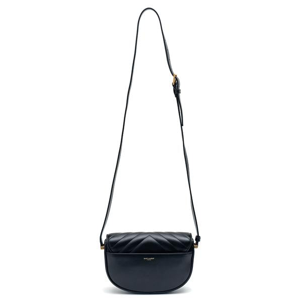 Saint Laurent Joan Y-Quilt Shoulder Bag Black Leather