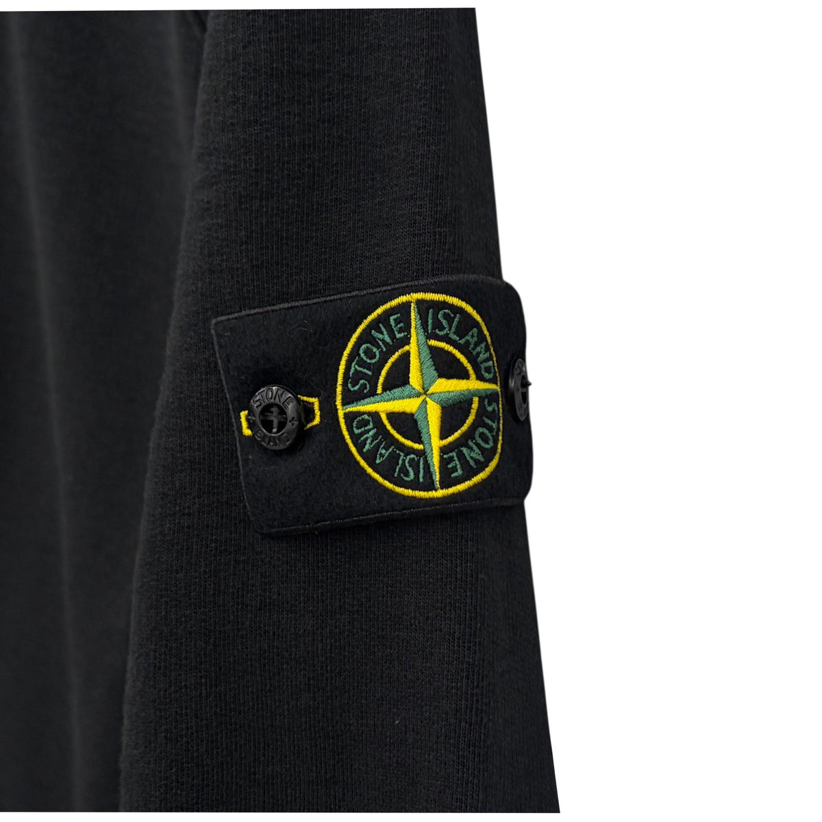 STONE ISLAND Heavy Cotton Woven Patch Sweatshirt Black Men