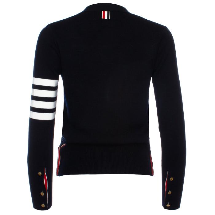 THOM BROWNE Milano Stitch Merino Wool Cardigan Navy