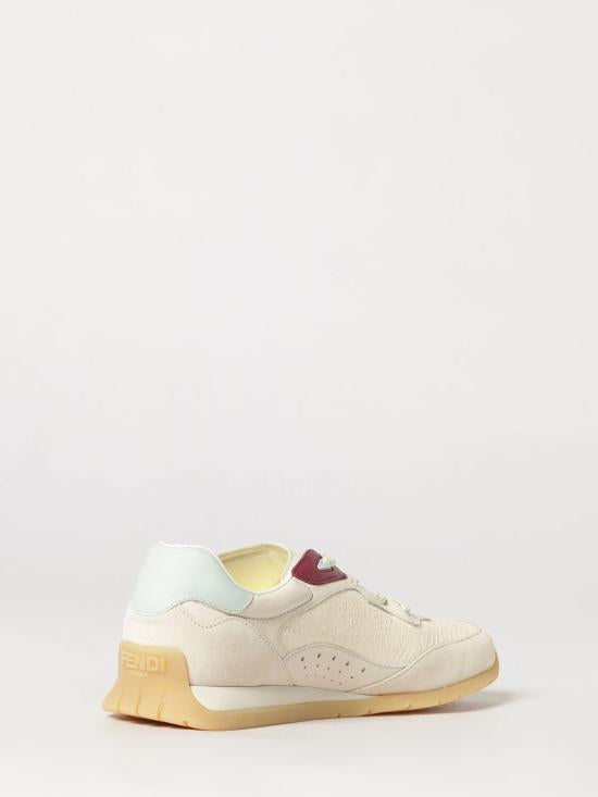 FENDI Beige Leather Low-Top Sneakers