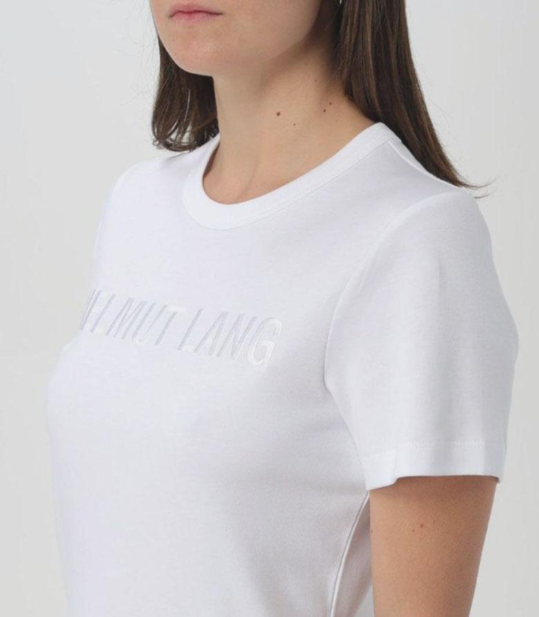 Helmut Lang Embroidered Logo Slim Fit Short Sleeve T-Shirt O06HW505 100